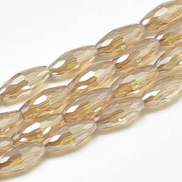 PandaHall Electroplate Glass Beads Strands, Rainbow Plated, Faceted, Olive, Navajo White, 18x8mm, Hole: 1.5mm, about 39~40pcs/29.3 inch..., Orange
PandaHall Electroplate Glass Beads Strands, Rainbow Plated, Faceted, Olive, Navajo White, 18x8mm, Hole: 1.5mm, about 39~40pcs/29.3 inch..., Orange