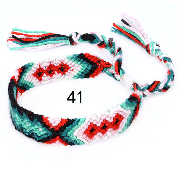 PandaHall Cotton Braided Rhombus Pattern Cord Bracelet, Ethnic Tribal Adjustable Brazilian Bracelet for Women, Aquamarine, 5-7/8~14-1/8 inch..., Green
PandaHall Cotton Braided Rhombus Pattern Cord Bracelet, Ethnic Tribal Adjustable Brazilian Bracelet for Women, Aquamarine, 5-7/8~14-1/8 inch..., Green