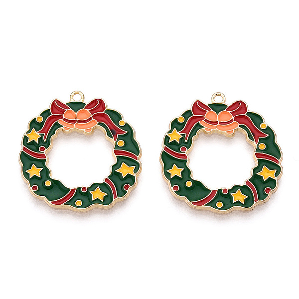 PandaHall Eco-Friendly Alloy Enamel Pendants, Cadmium Free & Lead Free & Nickel Free, for Christmas, Christmas Wreath with Bell, Light Gold...
PandaHall Eco-Friendly Alloy Enamel Pendants, Cadmium Free & Lead Free & Nickel Free, for Christmas, Christmas Wreath with Bell, Light Gold...