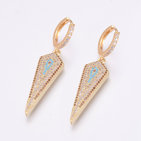 PandaHall Brass Micro Pave Cubic Zirconia Dangle Hoop Earrings, Triangle, Colorful, Golden, 50mm, Pin: 1mm Cubic Zirconia Triangle
PandaHall Brass Micro Pave Cubic Zirconia Dangle Hoop Earrings, Triangle, Colorful, Golden, 50mm, Pin: 1mm Cubic Zirconia Triangle