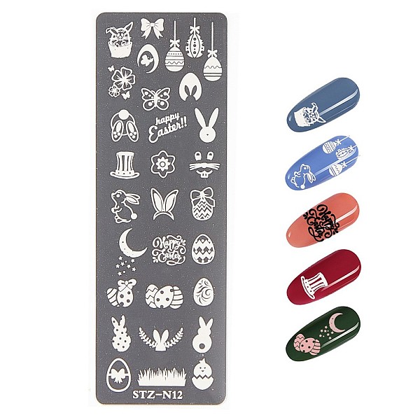 PandaHall Stainless Steel Bunny Nail Art Stamping Plates, Nail Image Templates, Rectangle with Rabbit & Egg Pattern, For Easter, Stainless...
PandaHall Stainless Steel Bunny Nail Art Stamping Plates, Nail Image Templates, Rectangle with Rabbit & Egg Pattern, For Easter, Stainless...