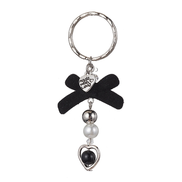 PandaHall Bowknot Flocky Acrylic Keychains, with Alloy Heart and Iron Split Ring, Platinum, 8cm Acrylic Bowknot Black
PandaHall Bowknot Flocky Acrylic Keychains, with Alloy Heart and Iron Split Ring, Platinum, 8cm Acrylic Bowknot Black