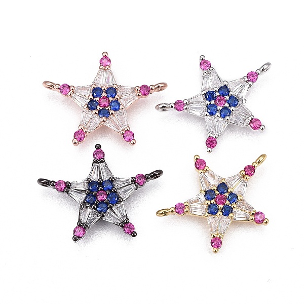 PandaHall Brass Micro Pave Cubic Zirconia Links, Star, Colorful, Mixed Color, 16x21x2.5mm, Hole: 0.8mm Brass+Cubic Zirconia Star
PandaHall Brass Micro Pave Cubic Zirconia Links, Star, Colorful, Mixed Color, 16x21x2.5mm, Hole: 0.8mm Brass+Cubic Zirconia Star