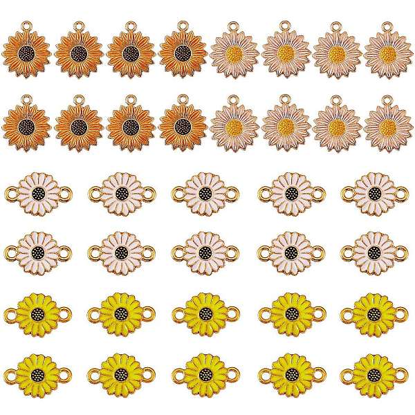 PandaHall 40Pcs 4 Style Golden Tone Alloy Enamel Links Connectors, with Rack Plating Alloy Enamel Pendants, Daisy Flower, Mixed Color..., Multicolor
PandaHall 40Pcs 4 Style Golden Tone Alloy Enamel Links Connectors, with Rack Plating Alloy Enamel Pendants, Daisy Flower, Mixed Color..., Multicolor