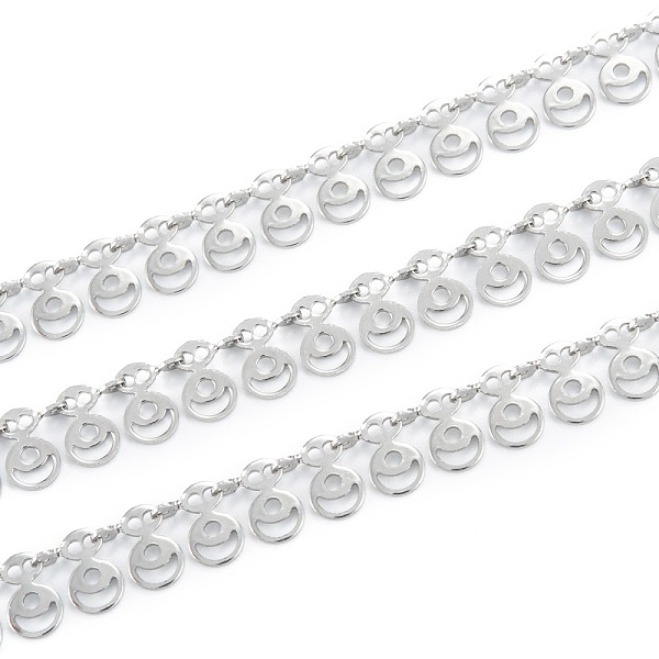 PandaHall Handmade 304 Stainless Steel Link Chains, with Wafer Charms, Unwelded, with Spool, Stainless Steel Color, 7x6x0.6~2mm, 32.8 Feet...
PandaHall Handmade 304 Stainless Steel Link Chains, with Wafer Charms, Unwelded, with Spool, Stainless Steel Color, 7x6x0.6~2mm, 32.8 Feet...