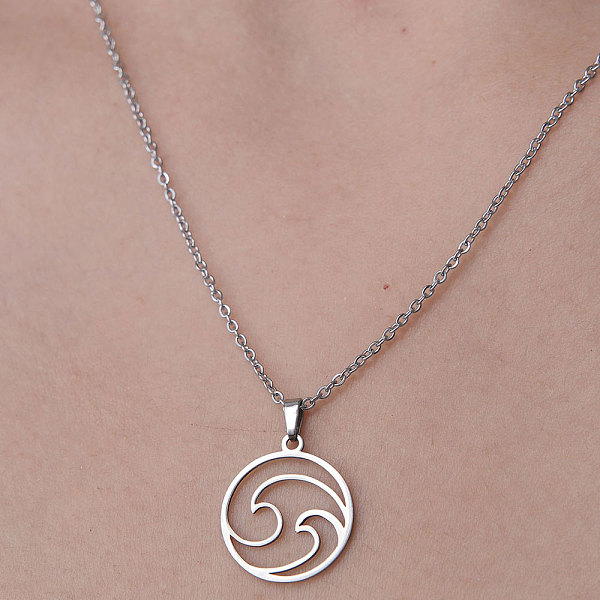 PandaHall 201 Stainless Steel Hollow Wave Pendant Necklace, Stainless Steel Color, 17.72 inch(45cm) 201 Stainless Steel Twist
PandaHall 201 Stainless Steel Hollow Wave Pendant Necklace, Stainless Steel Color, 17.72 inch(45cm) 201 Stainless Steel Twist