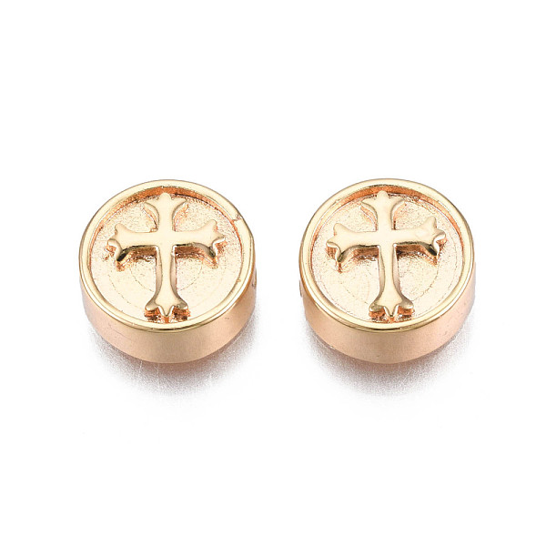 PandaHall Brass Beads, Flat Round with Cross, Cadmium Free & Nickel Free & Lead Free, Real 18K Gold Plated, 10x4.5mm, Hole: 1.4mm Brass Flat...
PandaHall Brass Beads, Flat Round with Cross, Cadmium Free & Nickel Free & Lead Free, Real 18K Gold Plated, 10x4.5mm, Hole: 1.4mm Brass Flat...