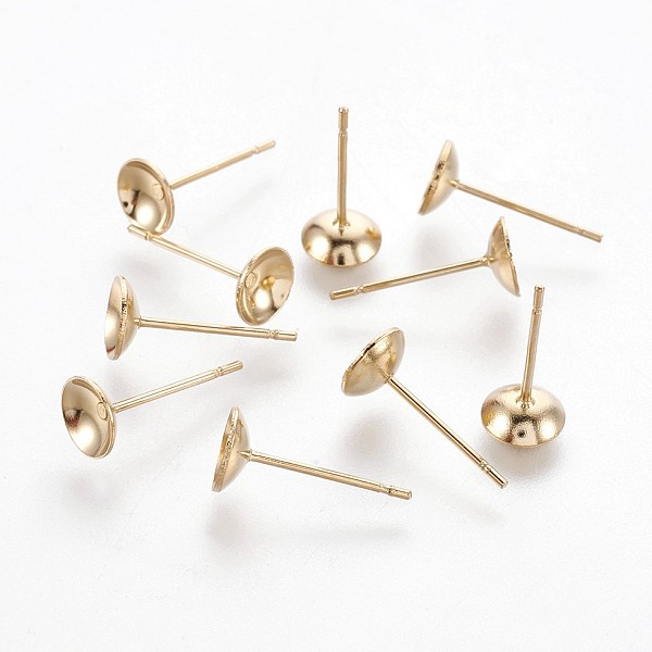 PandaHall 304 Stainless Steel Stud Earring Settings, Real 18k Gold Plated, Tray: 5mm, 12.5x6mm, Pin: 0.8mm 304 Stainless Steel Others
PandaHall 304 Stainless Steel Stud Earring Settings, Real 18k Gold Plated, Tray: 5mm, 12.5x6mm, Pin: 0.8mm 304 Stainless Steel Others