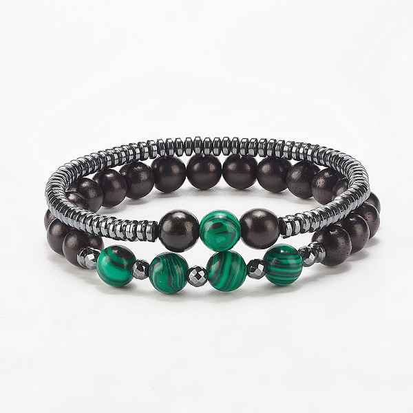 PandaHall 2Pcs 2 Style Natural Wood & Synthetic Hematite & Malachite Beaded Stretch Bracelets Set, Gemstone Jewelry for Women, Inner...
PandaHall 2Pcs 2 Style Natural Wood & Synthetic Hematite & Malachite Beaded Stretch Bracelets Set, Gemstone Jewelry for Women, Inner...