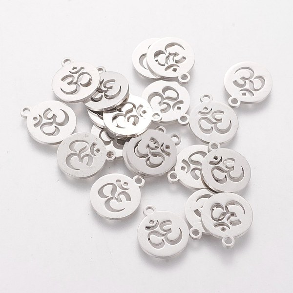 PandaHall 304 Stainless Steel Charms, Flat Round with Om Symbol, Stainless Steel Color, 14x12x1mm, Hole: 1.5mm 304 Stainless Steel Flat...
PandaHall 304 Stainless Steel Charms, Flat Round with Om Symbol, Stainless Steel Color, 14x12x1mm, Hole: 1.5mm 304 Stainless Steel Flat...