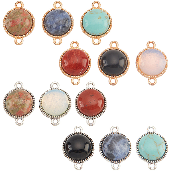PandaHall 12Pcs 12 Styles Gemstone Connector Charms, Flat Round Links, with Alloy Double Loops, Mixed Color, 20.5x14.5x6.5~7.5mm, Hole...
PandaHall 12Pcs 12 Styles Gemstone Connector Charms, Flat Round Links, with Alloy Double Loops, Mixed Color, 20.5x14.5x6.5~7.5mm, Hole...