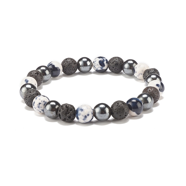 PandaHall Natural White Jade(Dyed) & Lava Rock & Synthetic Hematite Round Beaded Stretch Bracelet, Essential Oil Gemstone Jewelry for Women...
PandaHall Natural White Jade(Dyed) & Lava Rock & Synthetic Hematite Round Beaded Stretch Bracelet, Essential Oil Gemstone Jewelry for Women...