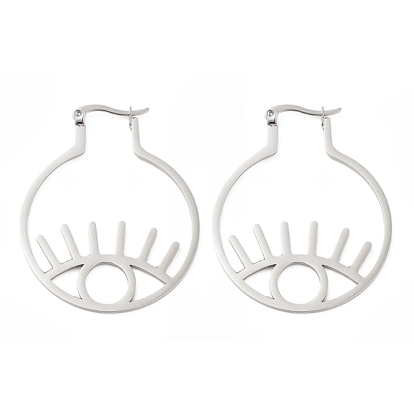 PandaHall 304 Stainless Steel Hollow Hoop Earrings, Eye, Stainless Steel Color, 45x36x1.3mm 304 Stainless Steel Eye
PandaHall 304 Stainless Steel Hollow Hoop Earrings, Eye, Stainless Steel Color, 45x36x1.3mm 304 Stainless Steel Eye