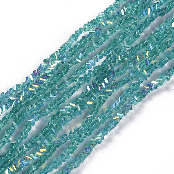 PandaHall Electroplate Glass Beads Strands, AB Color Plated, Triangle, Dark Cyan, 2.2~3x3~4.7x2~3mm, Hole: 0.7mm, about 171~181pcs/strand...
PandaHall Electroplate Glass Beads Strands, AB Color Plated, Triangle, Dark Cyan, 2.2~3x3~4.7x2~3mm, Hole: 0.7mm, about 171~181pcs/strand...