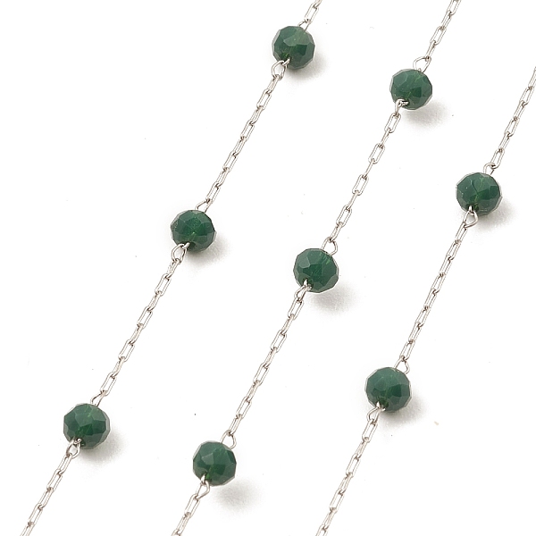 PandaHall Glass Round Beaded Chains, with 304 Stainless Steel Findings, Unwelded, with Spool, Green, 3x3.5mm, about 16.40 Feet(5m)/Roll 304...
PandaHall Glass Round Beaded Chains, with 304 Stainless Steel Findings, Unwelded, with Spool, Green, 3x3.5mm, about 16.40 Feet(5m)/Roll 304...