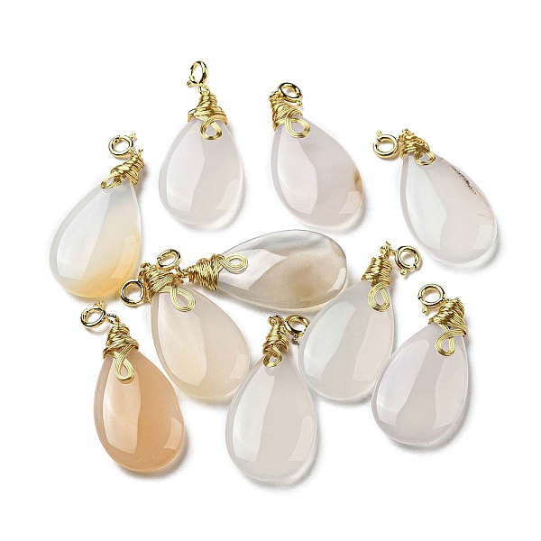 PandaHall Natural White Agate Teardrop Pendant Decorations, Drop Ornaments with Brass Spring Ring Clasps, Real 14K Gold Plated, 42mm, Hole...
PandaHall Natural White Agate Teardrop Pendant Decorations, Drop Ornaments with Brass Spring Ring Clasps, Real 14K Gold Plated, 42mm, Hole...