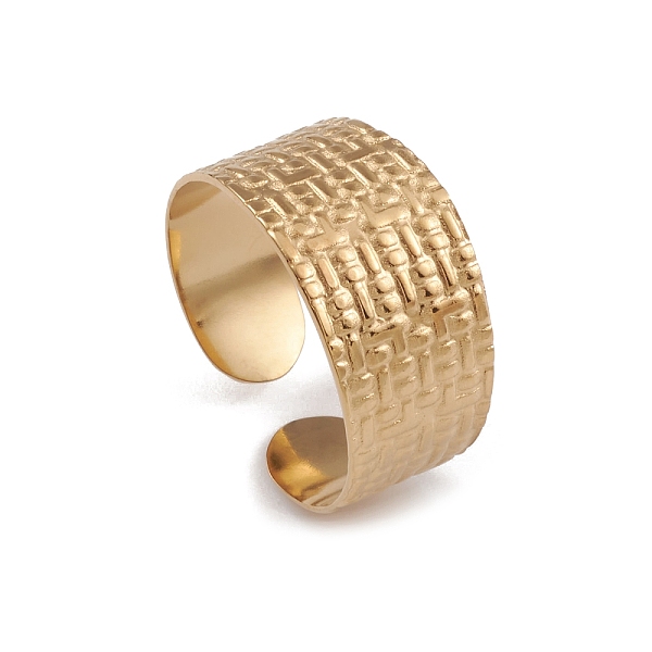 PandaHall Ion Plating(IP) 304 Stainless Steel Textured Open Cuff Rings for Women, Real 14K Gold Plated, Inner Diameter: 18mm 304 Stainless...
PandaHall Ion Plating(IP) 304 Stainless Steel Textured Open Cuff Rings for Women, Real 14K Gold Plated, Inner Diameter: 18mm 304 Stainless...