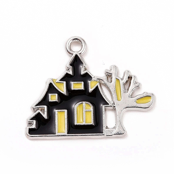 PandaHall Alloy Enamel Pendants, House with Tree Charm, Platinum, 20.5x25x1mm, Hole: 1.5mm Alloy+Enamel Building Black
PandaHall Alloy Enamel Pendants, House with Tree Charm, Platinum, 20.5x25x1mm, Hole: 1.5mm Alloy+Enamel Building Black