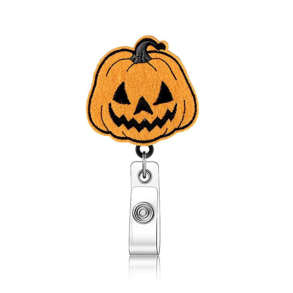 PandaHall Halloween Theme Wool Felt Clip-On Retractable Badge Holders, Tag Card Holders, Badge Reel, Pumpkin, 85mm Wool Pumpkin
PandaHall Halloween Theme Wool Felt Clip-On Retractable Badge Holders, Tag Card Holders, Badge Reel, Pumpkin, 85mm Wool Pumpkin