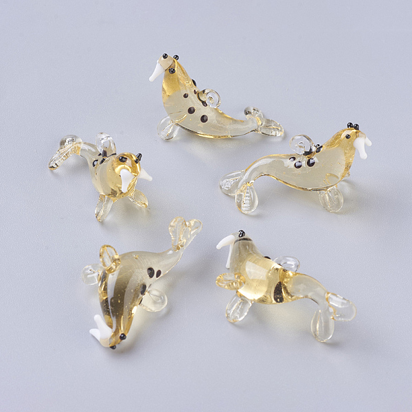 PandaHall Handmade Lampwork Pendants, Sea Lion, Light Khaki, 19~22x32~35x10~12mm, Hole: 2~4mm Lampwork Other Animal
PandaHall Handmade Lampwork Pendants, Sea Lion, Light Khaki, 19~22x32~35x10~12mm, Hole: 2~4mm Lampwork Other Animal