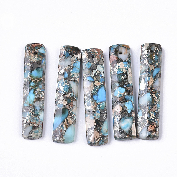 PandaHall Synthetic Regalite/Imperial Jasper/Sea Sediment Jasper Pendants, Dyed, Rectangle, Light Sky Blue, 48x10x4mm, Hole: 1.2mm Imperial...
PandaHall Synthetic Regalite/Imperial Jasper/Sea Sediment Jasper Pendants, Dyed, Rectangle, Light Sky Blue, 48x10x4mm, Hole: 1.2mm Imperial...