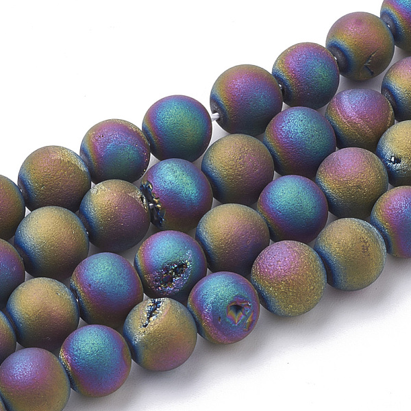 PandaHall Electroplate Natural Druzy Geode Weathered Agate Beads Strands, Frosted, Dyed, Round, Multi-color Plated, 7.5~8mm, Hole: 1~1.5mm..., Gold
PandaHall Electroplate Natural Druzy Geode Weathered Agate Beads Strands, Frosted, Dyed, Round, Multi-color Plated, 7.5~8mm, Hole: 1~1.5mm..., Gold