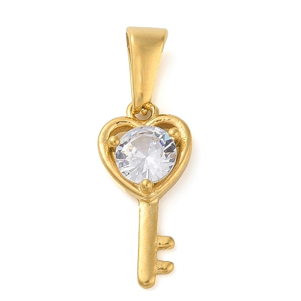 PandaHall 304 Stainless Steel Pendants Cubic Zirconia, Key, 19x9x4mm, Hole: 7.8x3.2mm Stainless Steel+Cubic Zirconia Key Clear
PandaHall 304 Stainless Steel Pendants Cubic Zirconia, Key, 19x9x4mm, Hole: 7.8x3.2mm Stainless Steel+Cubic Zirconia Key Clear