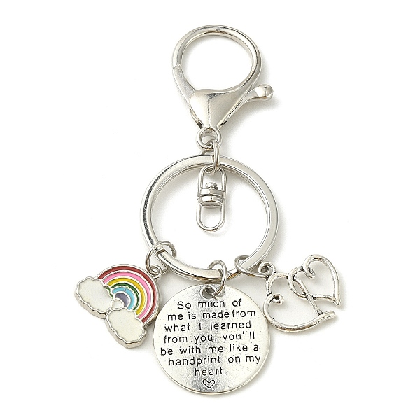 PandaHall Teachers' Day Rainbow Alloy Enamel Keychains, with Alloy Keychain Clasps, Flat Round with Word, Heart, 9.2cm Alloy Heart
PandaHall Teachers' Day Rainbow Alloy Enamel Keychains, with Alloy Keychain Clasps, Flat Round with Word, Heart, 9.2cm Alloy Heart