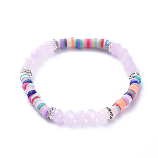 PandaHall Kids Stretch Bracelets, with Polymer Clay Heishi Beads, Faceted Glass Beads and Brass Rhinestone Beads, Misty Rose, Inner Diameter..., Red
PandaHall Kids Stretch Bracelets, with Polymer Clay Heishi Beads, Faceted Glass Beads and Brass Rhinestone Beads, Misty Rose, Inner Diameter..., Red