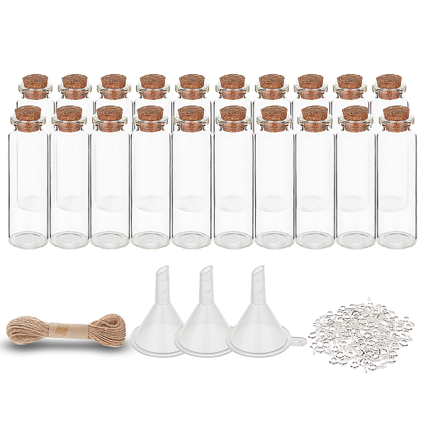 PandaHall DIY Pendant Decoration Kits, with Glass Wishing Bottles, Cork Stopper, Jute Twine, Iron Screw Eye Pin Peg Bails and Plastic Funnel..., Clear
PandaHall DIY Pendant Decoration Kits, with Glass Wishing Bottles, Cork Stopper, Jute Twine, Iron Screw Eye Pin Peg Bails and Plastic Funnel..., Clear