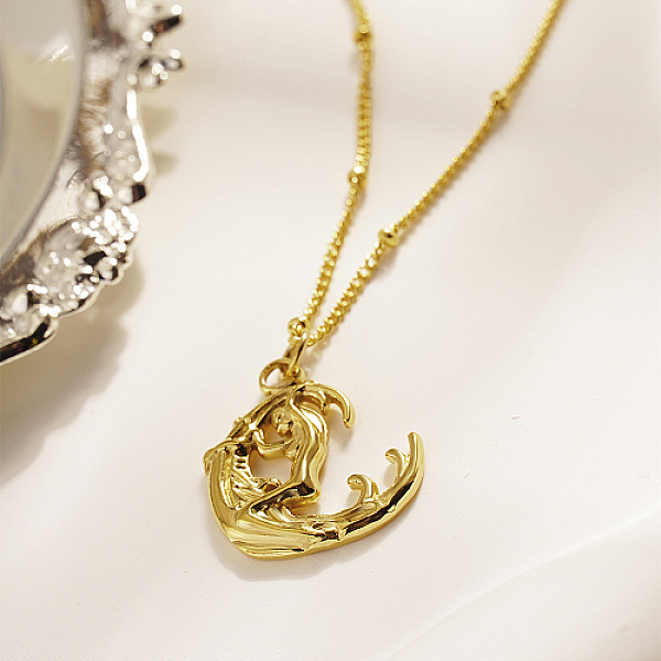 PandaHall Stainless Steel Pendant Necklaces, Wave with Human, Golden, 15.75 inch(40cm) Stainless Steel Human
PandaHall Stainless Steel Pendant Necklaces, Wave with Human, Golden, 15.75 inch(40cm) Stainless Steel Human