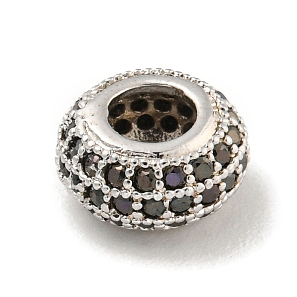 PandaHall Brass Micro Pave Black Cubic Zirconia Beads, Rondelle, Platinum, 8.5x4.5mm, Hole: 3.8mm Brass+Cubic Zirconia Flat Round Black
PandaHall Brass Micro Pave Black Cubic Zirconia Beads, Rondelle, Platinum, 8.5x4.5mm, Hole: 3.8mm Brass+Cubic Zirconia Flat Round Black