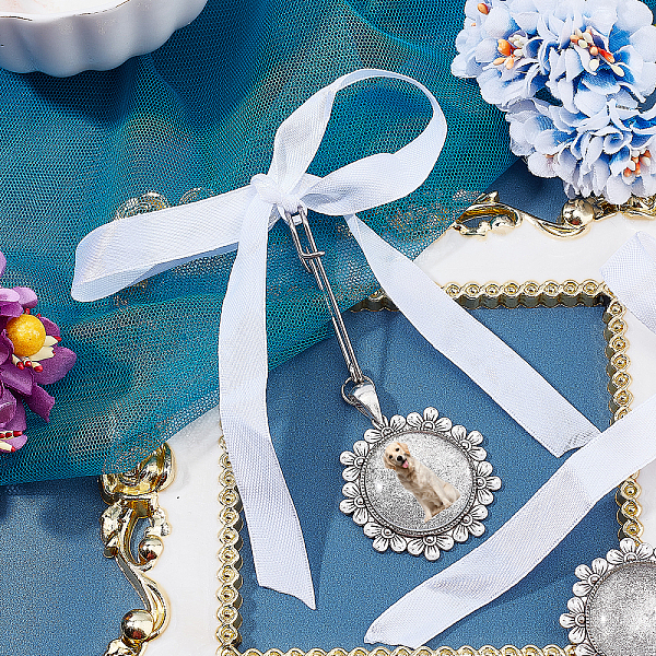 PandaHall SUPERFINDINGS 2Pcs Flat Round Flower Alloy Charm Brooch with Satin Ribbon Bowknot, Safety Pins Lapel Pins for Backpack Clothes..., White
PandaHall SUPERFINDINGS 2Pcs Flat Round Flower Alloy Charm Brooch with Satin Ribbon Bowknot, Safety Pins Lapel Pins for Backpack Clothes..., White