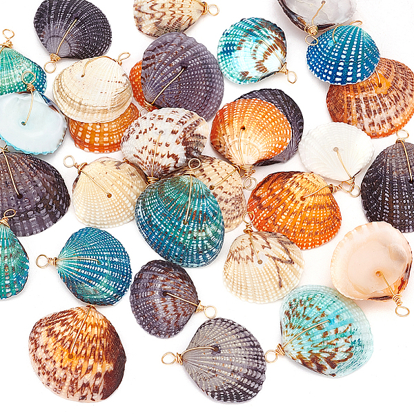 PandaHall 32Pcs 4 Colors Dyed Natural Shell Pendants, Light Gold Plated Copper Wire Wrapped Shell Shaped Charms, Mixed Color..., Multicolor
PandaHall 32Pcs 4 Colors Dyed Natural Shell Pendants, Light Gold Plated Copper Wire Wrapped Shell Shaped Charms, Mixed Color..., Multicolor