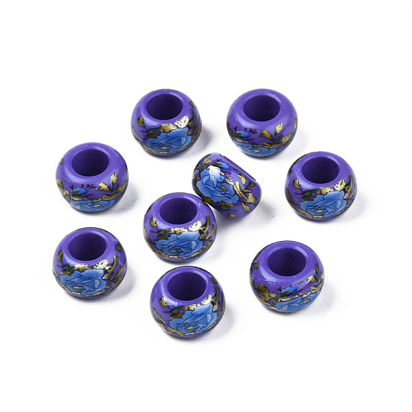 PandaHall Flower Printed Opaque Acrylic Rondelle Beads, Large Hole Beads, Slate Blue, 15x9mm, Hole: 7mm Acrylic Rondelle
PandaHall Flower Printed Opaque Acrylic Rondelle Beads, Large Hole Beads, Slate Blue, 15x9mm, Hole: 7mm Acrylic Rondelle