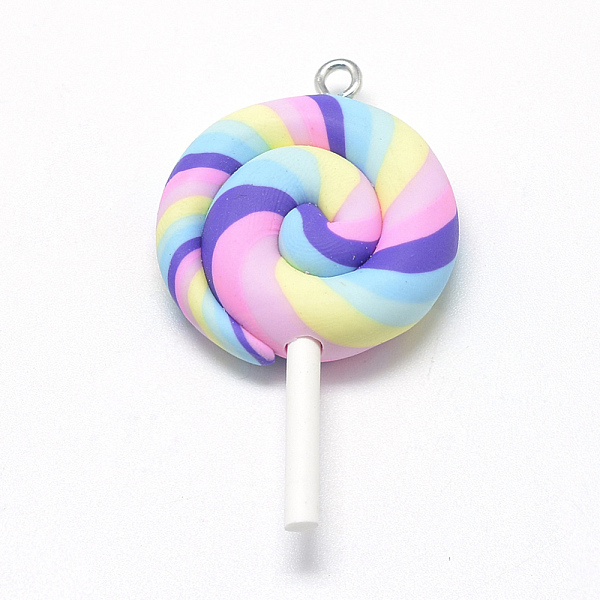 PandaHall Handmade Polymer Clay Big Pendants, Lollipop, Colorful, 48~56x27~29x7~10mm, Hole: 2mm Polymer Clay Candy
PandaHall Handmade Polymer Clay Big Pendants, Lollipop, Colorful, 48~56x27~29x7~10mm, Hole: 2mm Polymer Clay Candy
