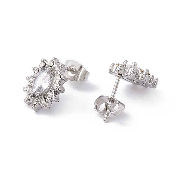 PandaHall Cubic Zirconia & Rhinestone Oval Flower Stud Earrings, 304 Stainless Steel Jewelry for Women, Stainless Steel Color, Crystal..., Clear
PandaHall Cubic Zirconia & Rhinestone Oval Flower Stud Earrings, 304 Stainless Steel Jewelry for Women, Stainless Steel Color, Crystal..., Clear