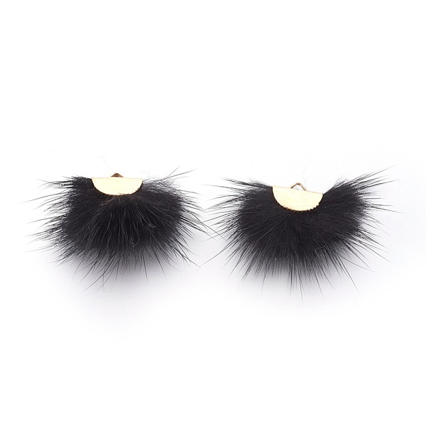 PandaHall Faux Mink Fur Semi Circle Pendants, with Golden Tone Iron Findings, Half Round, Black, 30x44x5mm, Hole: 1.2x2.5mm Fibre Half Round...
PandaHall Faux Mink Fur Semi Circle Pendants, with Golden Tone Iron Findings, Half Round, Black, 30x44x5mm, Hole: 1.2x2.5mm Fibre Half Round...