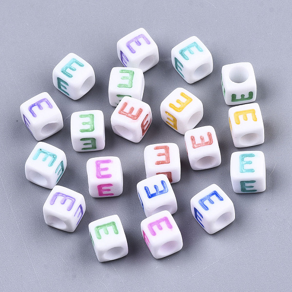 PandaHall Opaque White Acrylic Beads, with Enamel, Horizontal Hole, Cube with Mixed Color Letter, Letter.E, 6x6x6mm, Hole: 3mm, about..., Multicolor
PandaHall Opaque White Acrylic Beads, with Enamel, Horizontal Hole, Cube with Mixed Color Letter, Letter.E, 6x6x6mm, Hole: 3mm, about..., Multicolor
