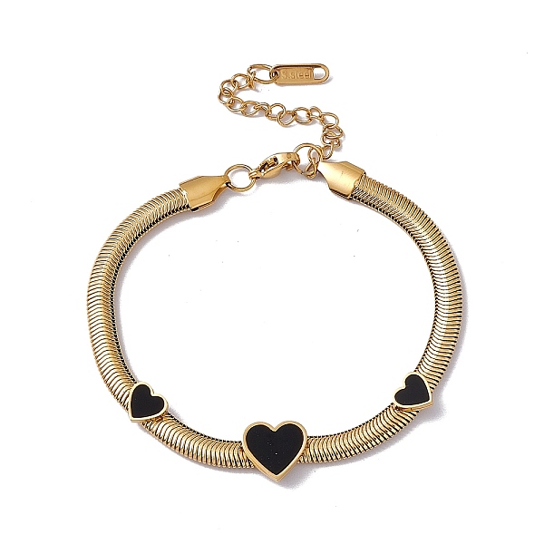 PandaHall Black Enamel Heart Link Bracelet with Flat Snake Chains, 304 Stainless Steel Jewelry for Women, Golden, 7-1/2 inch(19cm) 304...
PandaHall Black Enamel Heart Link Bracelet with Flat Snake Chains, 304 Stainless Steel Jewelry for Women, Golden, 7-1/2 inch(19cm) 304...