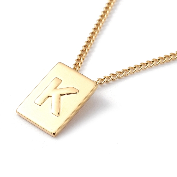 PandaHall Titanium Steel Initial Letter Rectangle Pendant Necklace for Men Women, Golden, Letter.K, 18.11~18.5 inch(46~47cm) Titanium Steel...
PandaHall Titanium Steel Initial Letter Rectangle Pendant Necklace for Men Women, Golden, Letter.K, 18.11~18.5 inch(46~47cm) Titanium Steel...