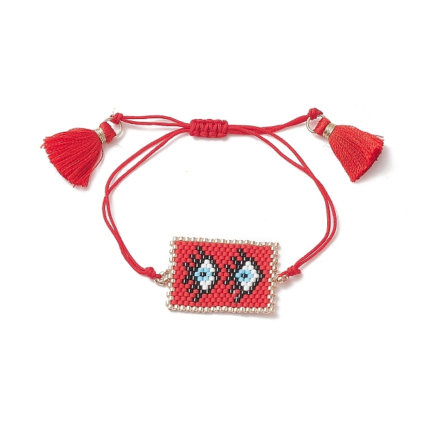 PandaHall Handmade Japanese Seed Rectangle Braided Bead Bracelets, Tassel Charm Bracelet for Women, Eye Pattern, Pendant: 38x22x1.5mm...
PandaHall Handmade Japanese Seed Rectangle Braided Bead Bracelets, Tassel Charm Bracelet for Women, Eye Pattern, Pendant: 38x22x1.5mm...
