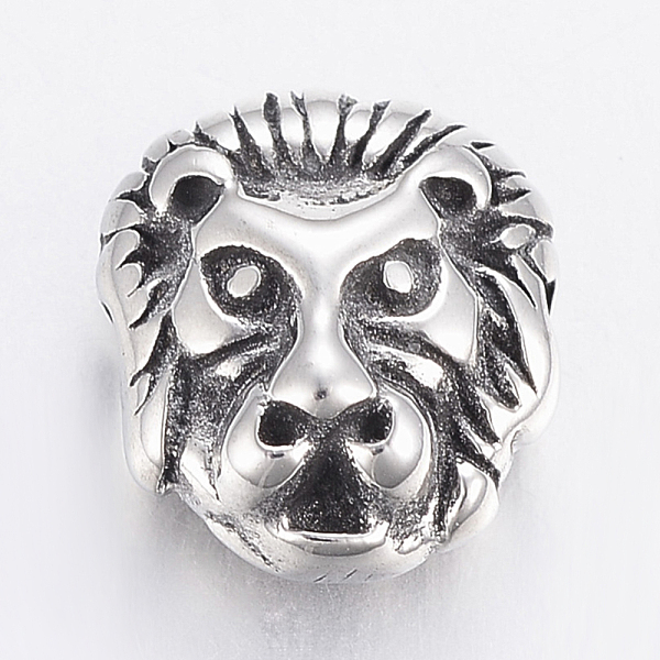 PandaHall 304 Stainless Steel Beads, Lion, Antique Silver, 12x11x6mm, Hole: 2mm 304 Stainless Steel Lion
PandaHall 304 Stainless Steel Beads, Lion, Antique Silver, 12x11x6mm, Hole: 2mm 304 Stainless Steel Lion