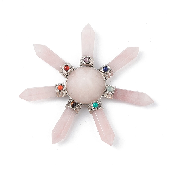 PandaHall Chakra Natural Rose Quartz Energy Tower Pyramid, 7 Point Tower Hexagon Prism Ornament Meditation Energy Emitter, 101~106x20.5mm...
PandaHall Chakra Natural Rose Quartz Energy Tower Pyramid, 7 Point Tower Hexagon Prism Ornament Meditation Energy Emitter, 101~106x20.5mm...