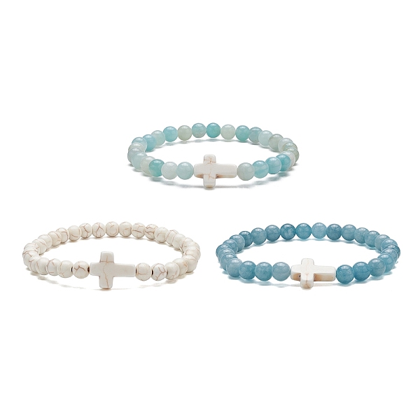 PandaHall 3Pcs 3 Style Natural Blue Quartz & Grade A Amazonite & Turquoise Cross Beaded Stretch Bracelets Set, Mixed Color, Inner Diameter..., Multicolor
PandaHall 3Pcs 3 Style Natural Blue Quartz & Grade A Amazonite & Turquoise Cross Beaded Stretch Bracelets Set, Mixed Color, Inner Diameter..., Multicolor