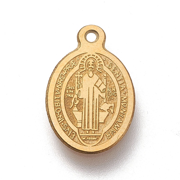 PandaHall Ion Plating(IP) 304 Stainless Steel Charms, Laser Cut, Oval, Saint Benedict Medal, Golden, 14.5x9x0.5mm, Hole: 1.2mm 304 Stainless...
PandaHall Ion Plating(IP) 304 Stainless Steel Charms, Laser Cut, Oval, Saint Benedict Medal, Golden, 14.5x9x0.5mm, Hole: 1.2mm 304 Stainless...