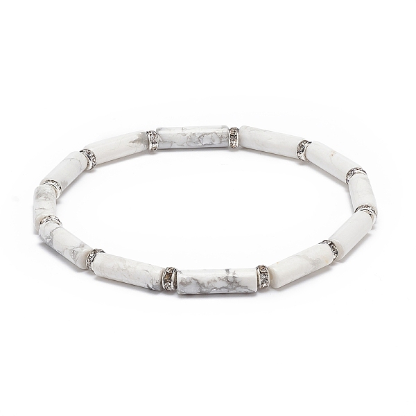 PandaHall Natural Howlite Column Beaded Stretch Bracelet, Gemstone Jewelry for Women, Inner Diameter: 2-1/4 inch(5.6~5.8cm) Howlite
PandaHall Natural Howlite Column Beaded Stretch Bracelet, Gemstone Jewelry for Women, Inner Diameter: 2-1/4 inch(5.6~5.8cm) Howlite