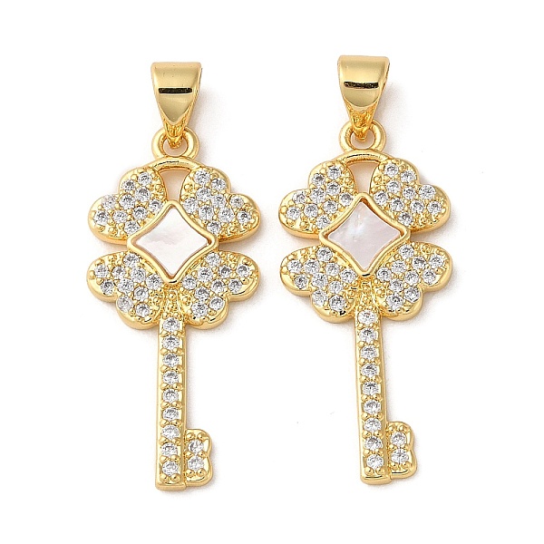 PandaHall Brass Micro Pave Cubic Zirconia Pendants, with Shell, Key, Real 18K Gold Plated, 27.5x12.5x2mm, Hole: 4.5x3.5mm Brass+Cubic..., White
PandaHall Brass Micro Pave Cubic Zirconia Pendants, with Shell, Key, Real 18K Gold Plated, 27.5x12.5x2mm, Hole: 4.5x3.5mm Brass+Cubic..., White