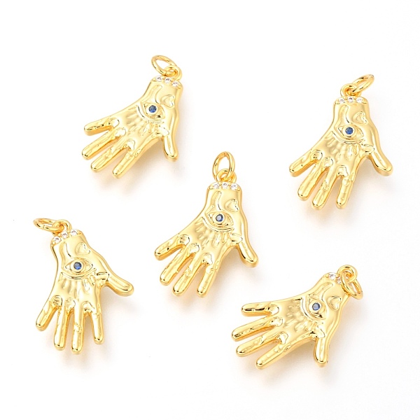 PandaHall Brass Micro Pave Royal Blue Cubic Zirconia Pendants, with Jump Rings, Hand with Eye, Real 18K Gold Plated, 18.7x13x2.2mm, Hole...
PandaHall Brass Micro Pave Royal Blue Cubic Zirconia Pendants, with Jump Rings, Hand with Eye, Real 18K Gold Plated, 18.7x13x2.2mm, Hole...