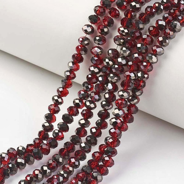 PandaHall Electroplate Transparent Glass Beads Strands, Half Black Plated, Faceted, Rondelle, Dark Red, 6x5mm, Hole: 1mm, about...
PandaHall Electroplate Transparent Glass Beads Strands, Half Black Plated, Faceted, Rondelle, Dark Red, 6x5mm, Hole: 1mm, about...